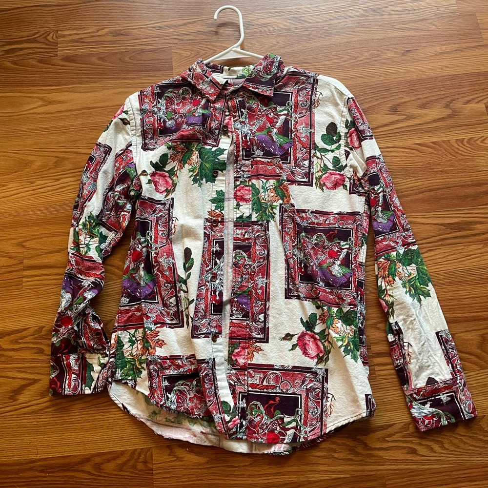 Colorful Rose button down